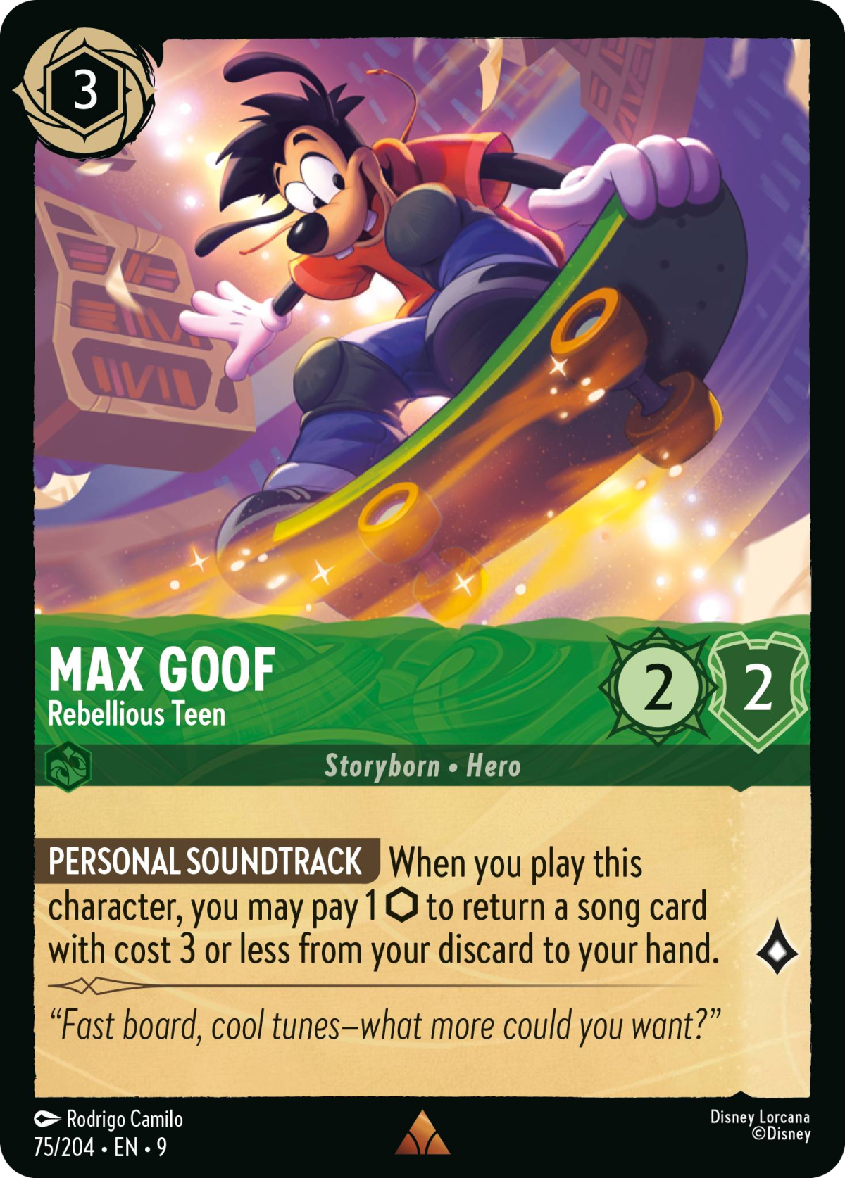 ロルカナ　MAX GOOF マックス　エンチャンテッド　英語版 Max Goof - Rebellious Teen - Mushu Report (Lorcana Wiki)