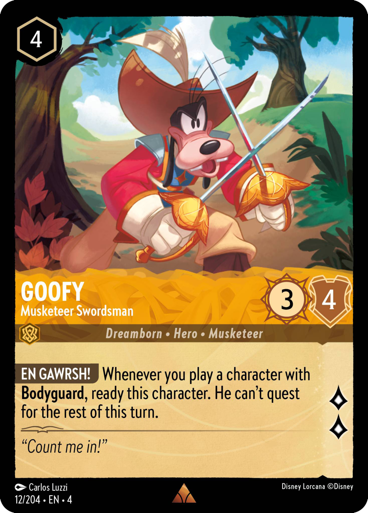 Goofy - Musketeer Swordsman - Mushu Report (Lorcana Wiki)