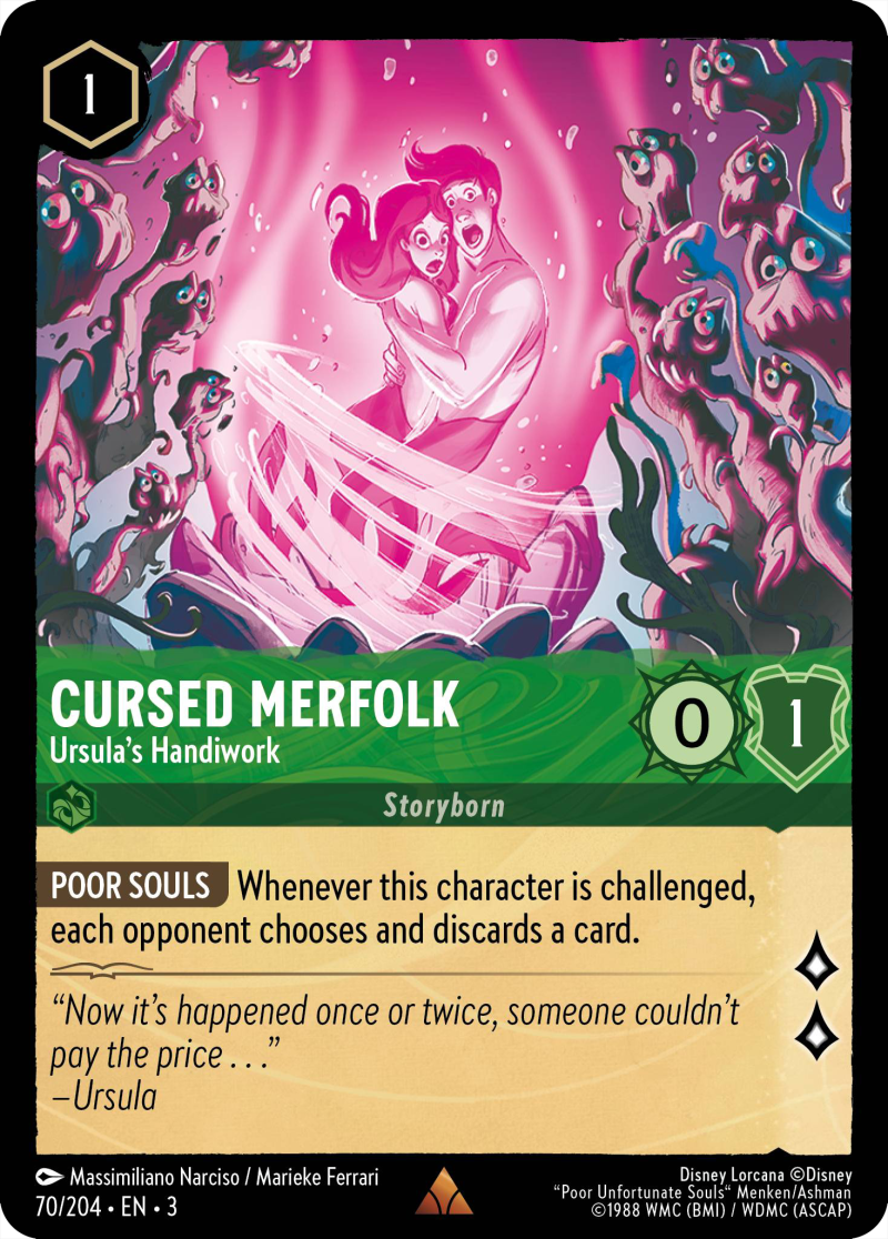 Cursed Merfolk - Ursula's Handiwork - Mushu Report (Lorcana Wiki), image size:800x1116