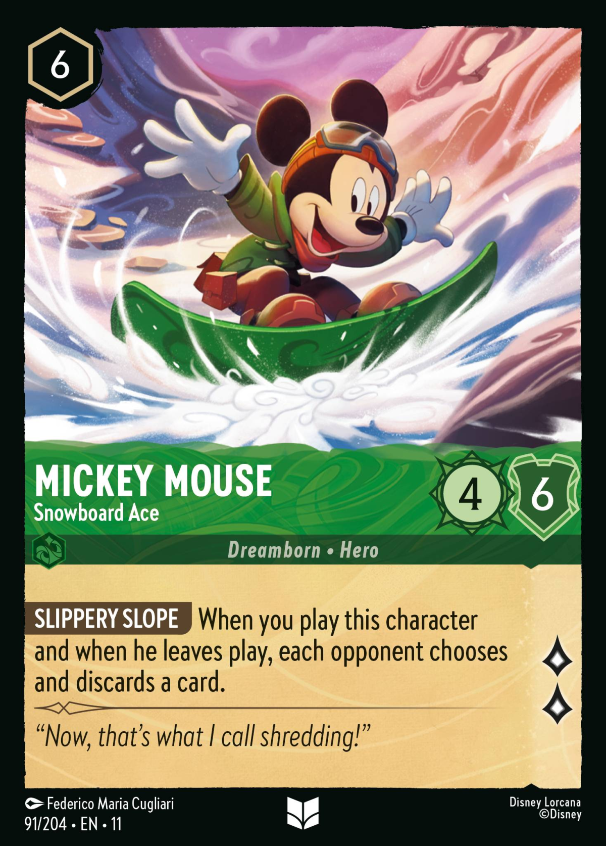 Mickey Mouse - Snowboard Ace - Mushu Report (Lorcana Wiki)