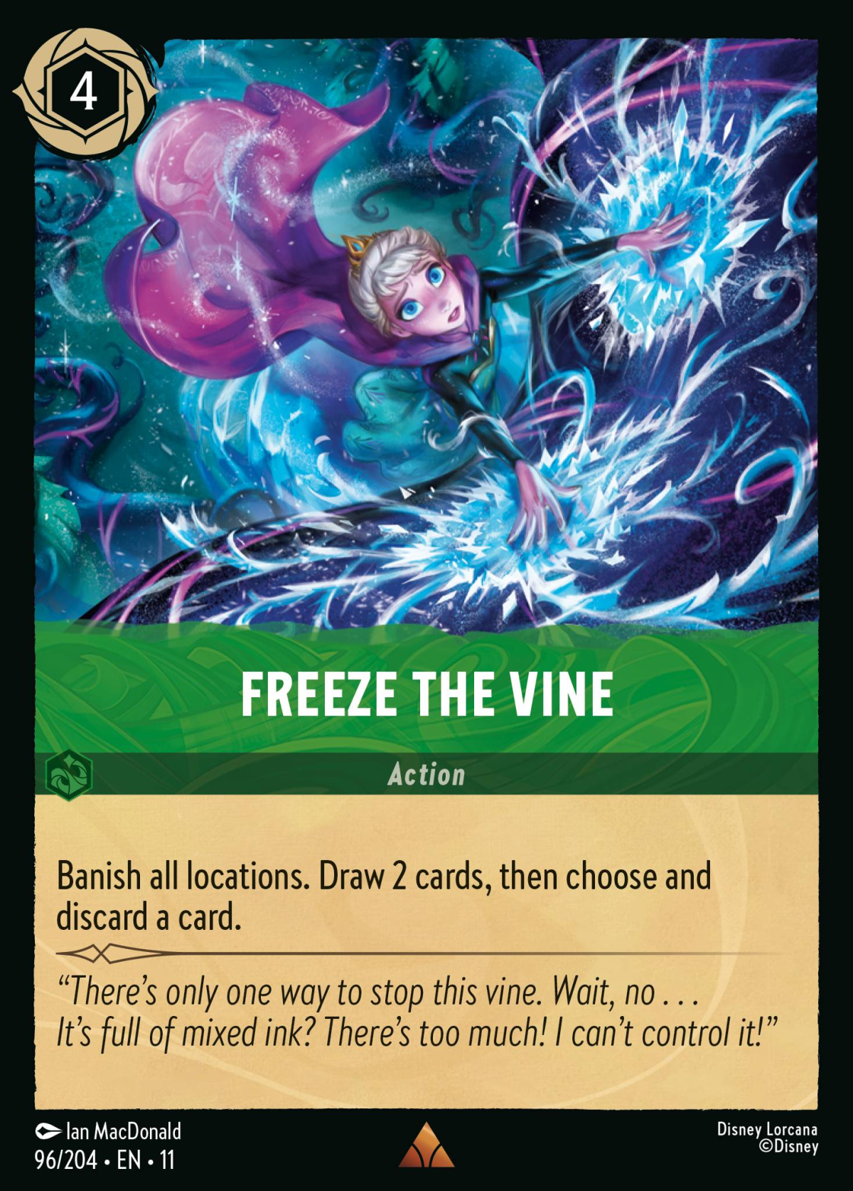 ロルカナ　エルサ エンチャンテッド Freeze The Vine Freeze the Vine - Mushu Report (Lorcana Wiki)