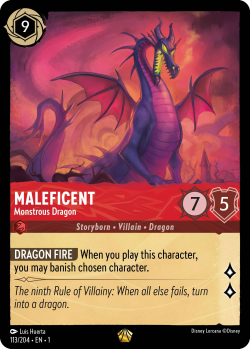 A Character card with the Inkwell cost icon Maleficent - Monstrous Dragon
