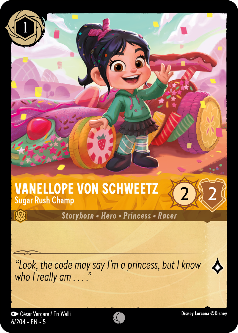 Vanellope von Schweetz (character) - Mushu Report (Lorcana Wiki), image size:800x1118