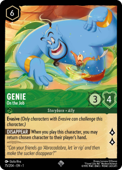 A Character card without the Inkwell icon Genie - On the Job