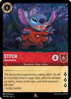 Example of a Stitch card, version "Abomination"