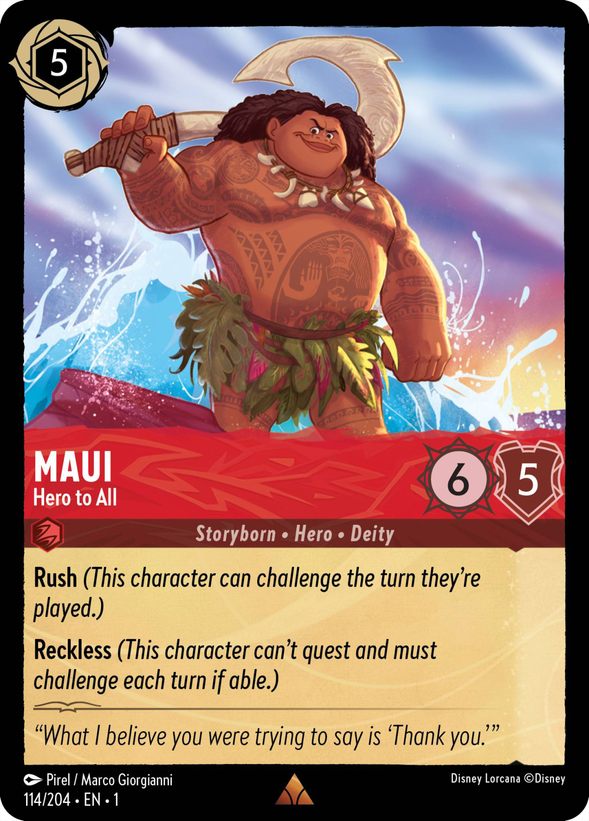Maui - Hero to All - Mushu Report (Lorcana Wiki)