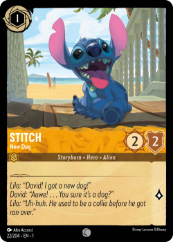 Example of a Stitch card, version "New Dog"