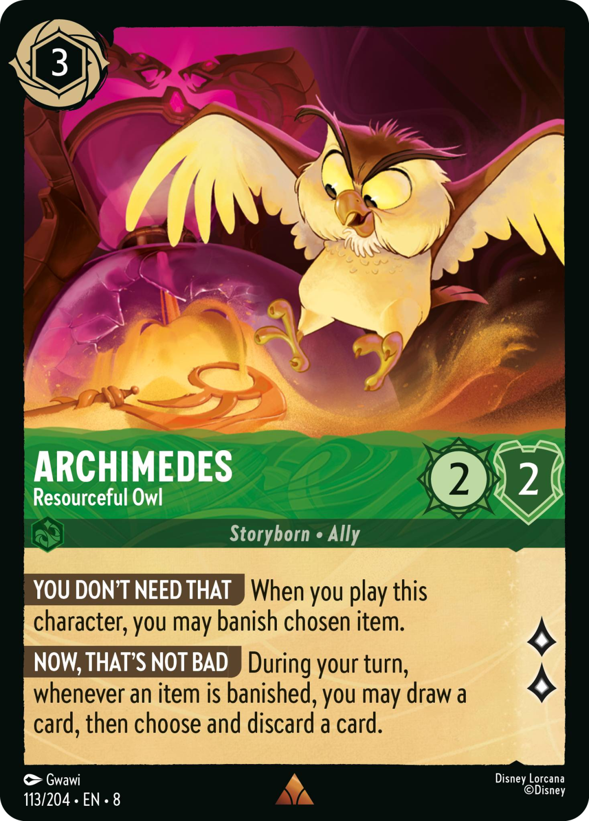 Archimedes - Resourceful Owl - Mushu Report (Lorcana Wiki)