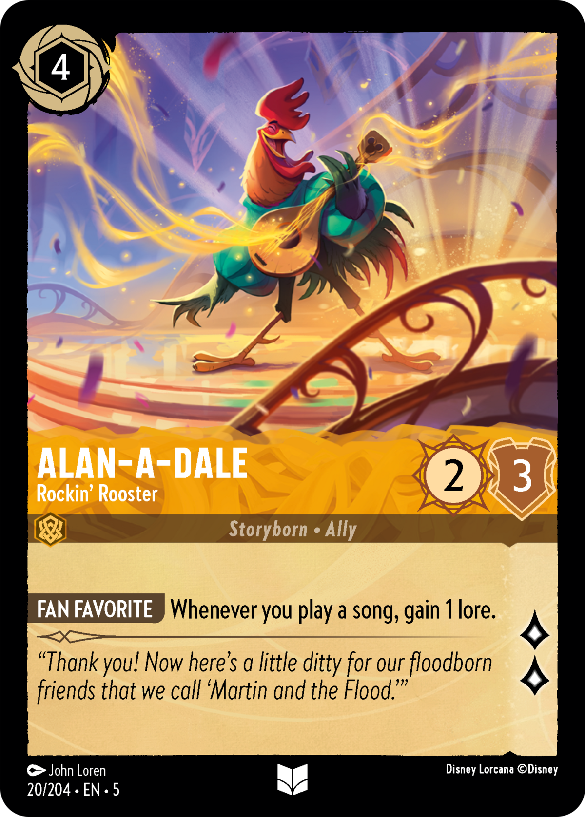 Alan‐a‐Dale - Rockin' Rooster - Mushu Report (Lorcana Wiki)
