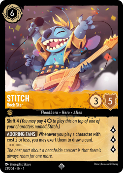Example of a Stitch card, version "Rock Star"